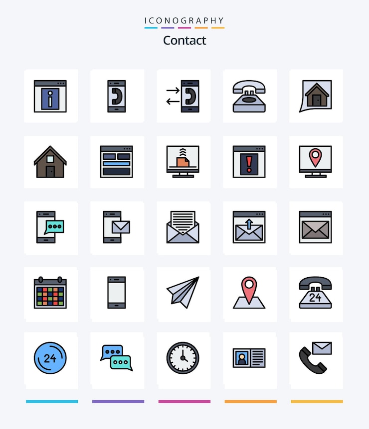 Creative Contact Paquete de iconos llenos de 25 líneas como conversación contacto conversación conversación contacto