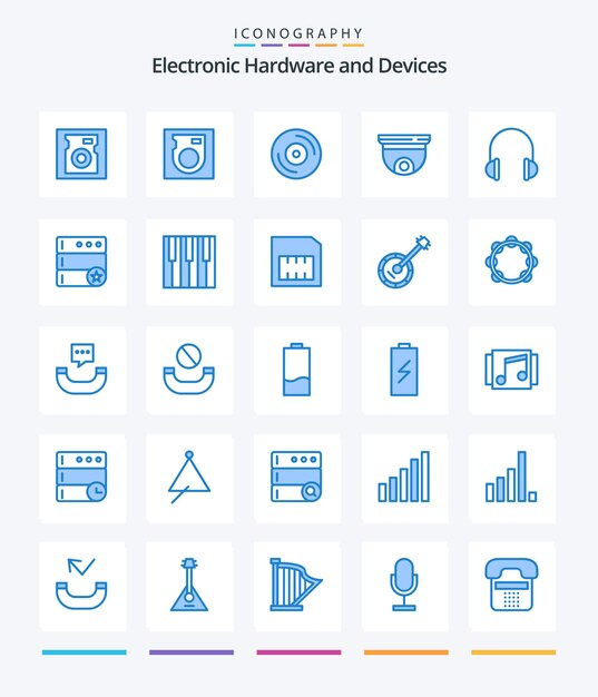 Creative Devices 25 paquete de iconos azules como los auriculares de música de techo de sonido favorito