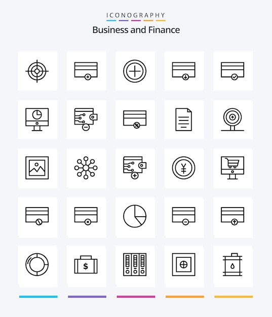 Vector gratuito creative finance 25 paquete de iconos de contorno, como eliminar pagos financiar finanzas de dinero