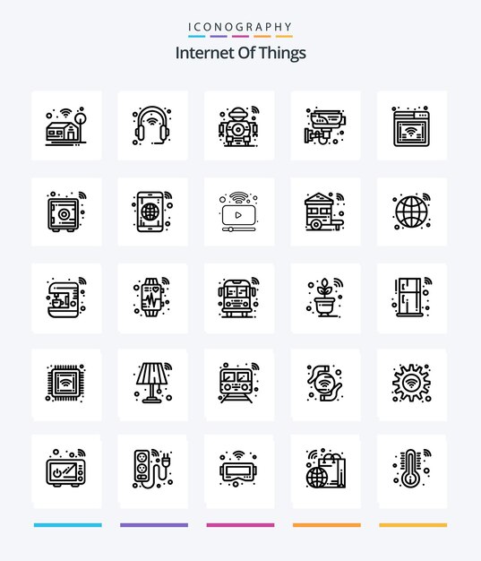 Creative Internet Of Things 25 paquete de iconos de contorno, como tecnología, hogar, futuro, tecnología electrónica