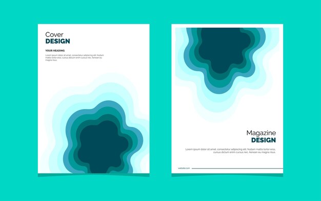 Creative Papercut Magzine Diseño de portada Poster Teamplate Set