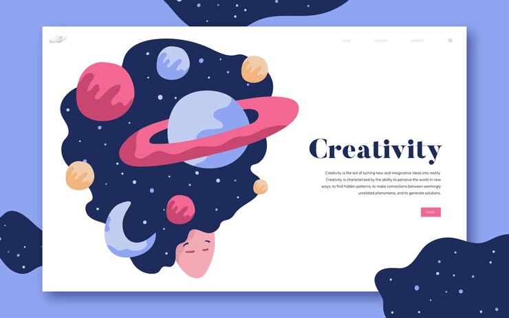 Vector gratuito creatividad y espacio web gráfico.