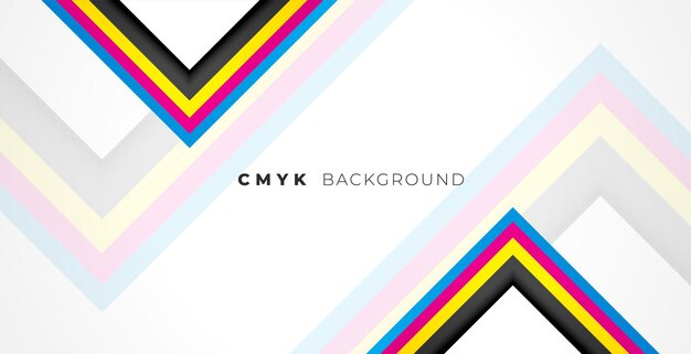 creativo cmyk estandarte moderno con colorido vector de rayas