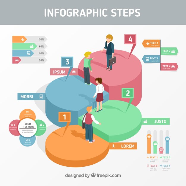 Creativo diseño de pasos infográficos