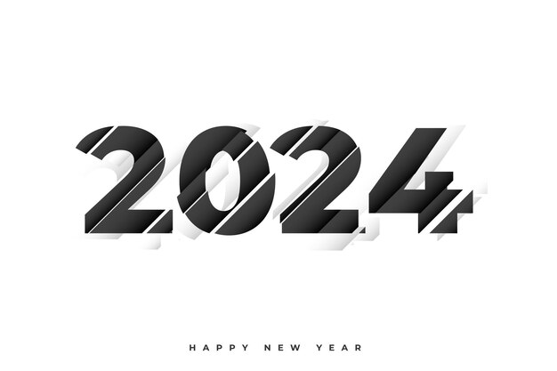 Creativo feliz año nuevo 2024 evento de fondo vector