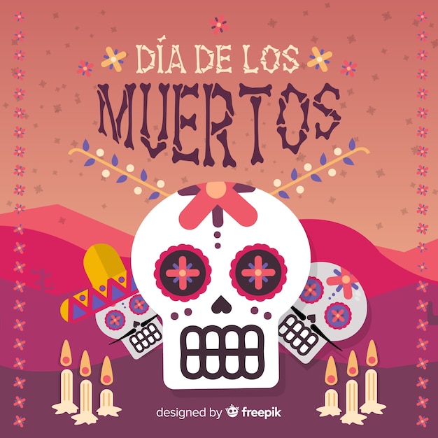 Vector gratuito creativo fondo del día de muertos