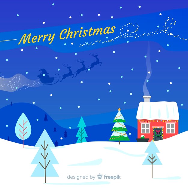 Creativo fondo flat de navidad