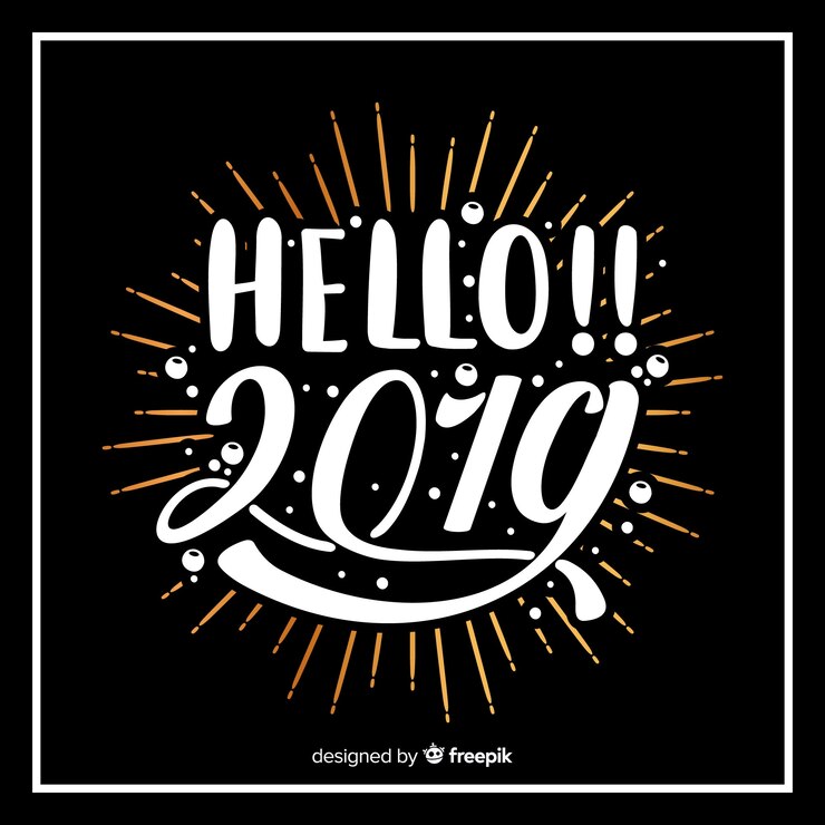 Vector gratuito creativo fondo de lettering de 2019