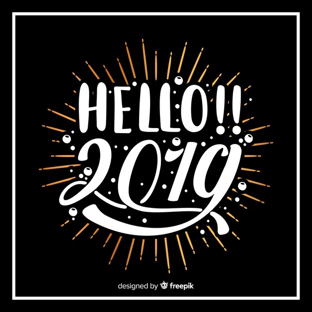 Creativo fondo de lettering de 2019