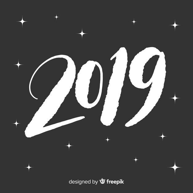 Creativo fondo de lettering de 2019