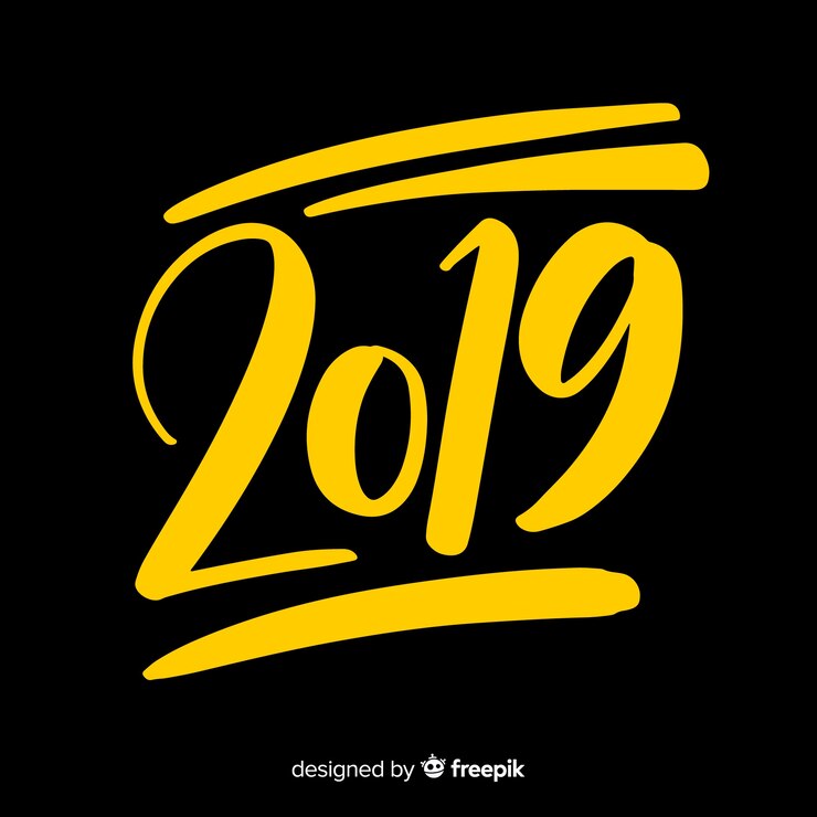 Vector gratuito creativo fondo de lettering de 2019