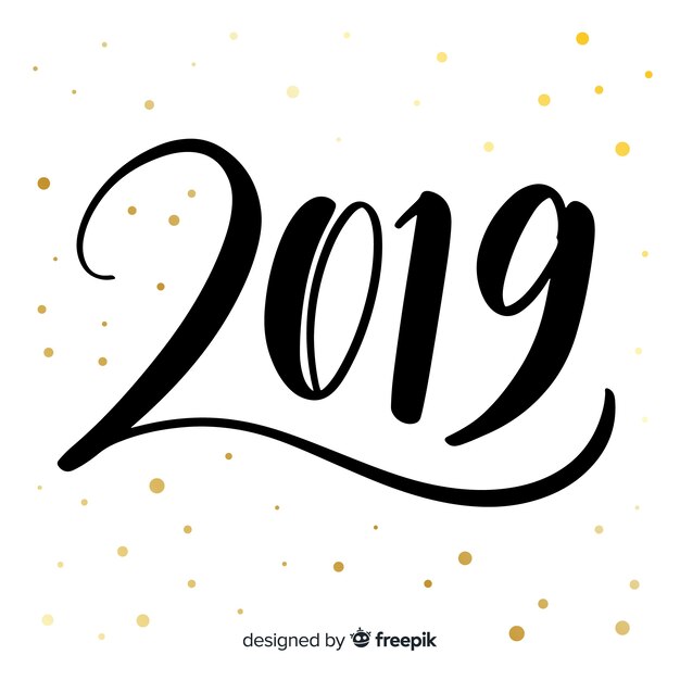 Creativo fondo de lettering de 2019