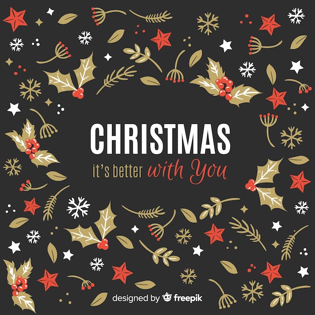 Vector gratuito creativo fondo de navidad en estilo flat