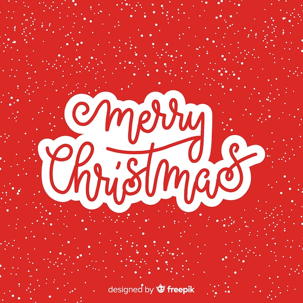 Vector gratuito creativo fondo rojo de lettering de navidad