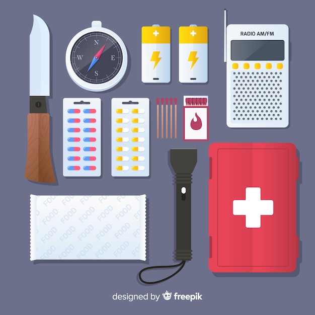 Creativo kit de emergencia flat