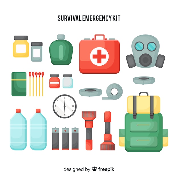 Creativo kit de emergencia flat