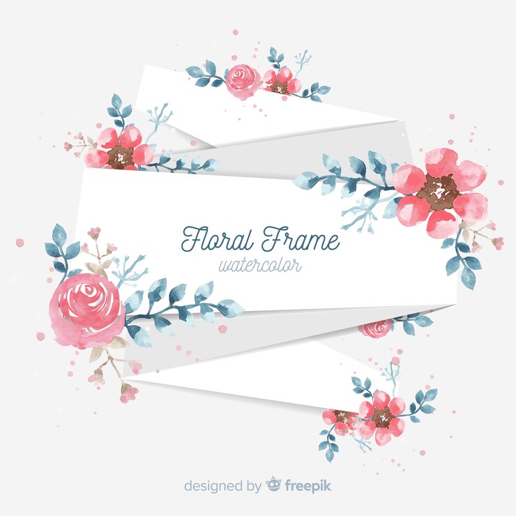 Vector gratuito creativo marco floral en diseño de acuarela