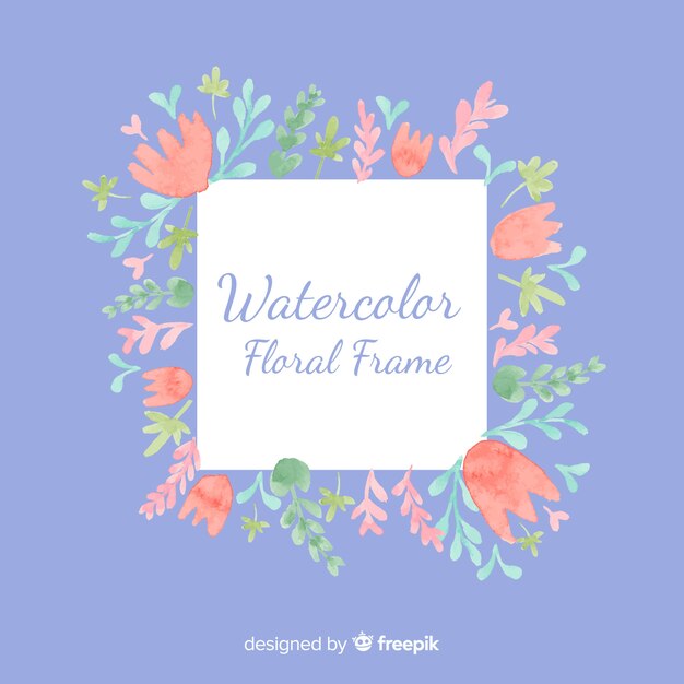 Creativo marco floral en diseño de acuarela