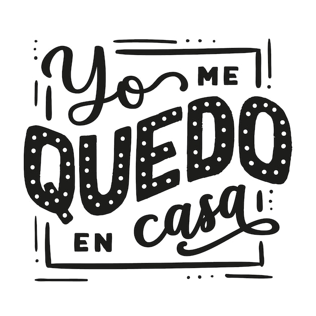 Creativo me quedo en casa letras en español con marco