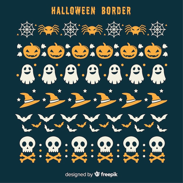 Creativo pack de bordes de halloween