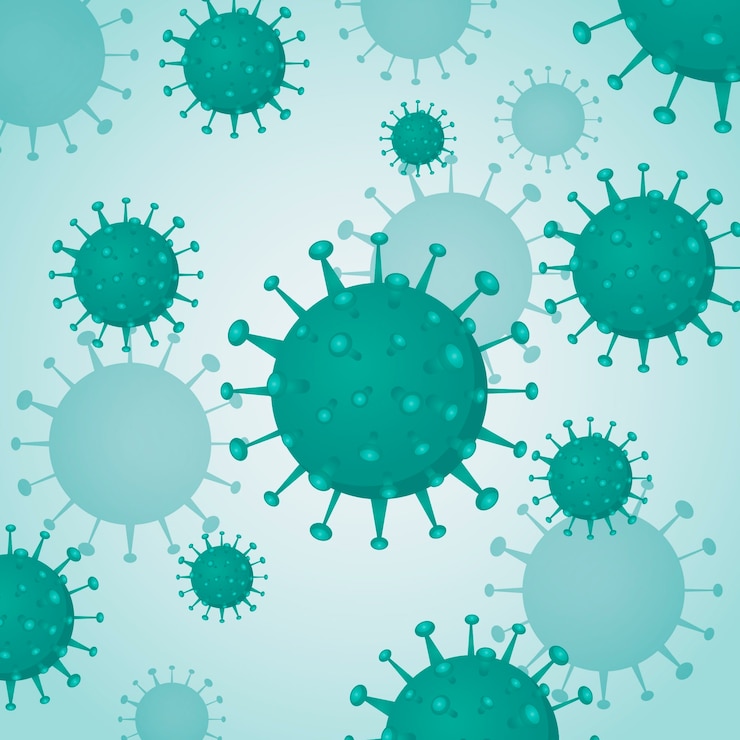 Vector gratuito creativo virus corona azul ilustrado