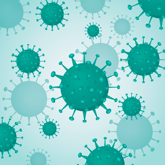 Creativo virus corona azul ilustrado