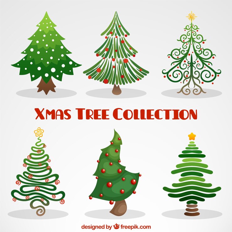 Vector gratuito creativos árboles de navidad