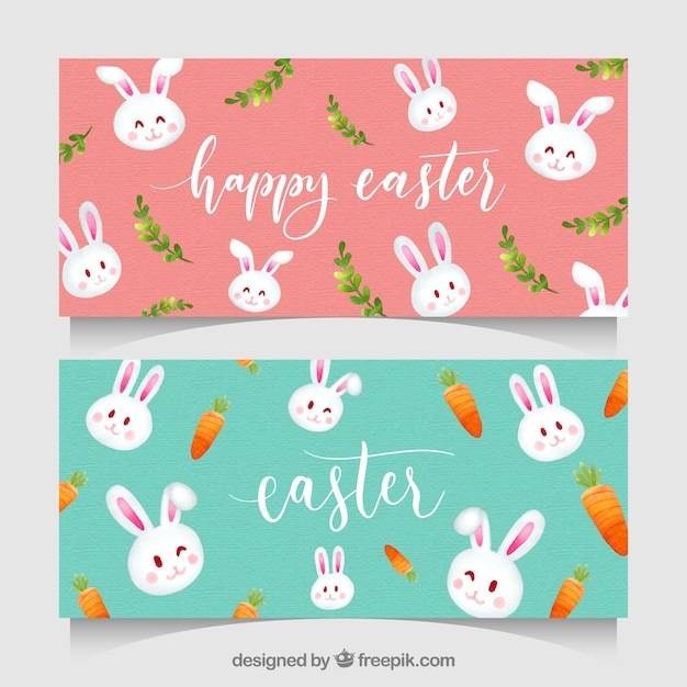 Vector gratuito creativos banners de pascua