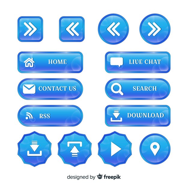 Creativos botones web en estilo gradiente