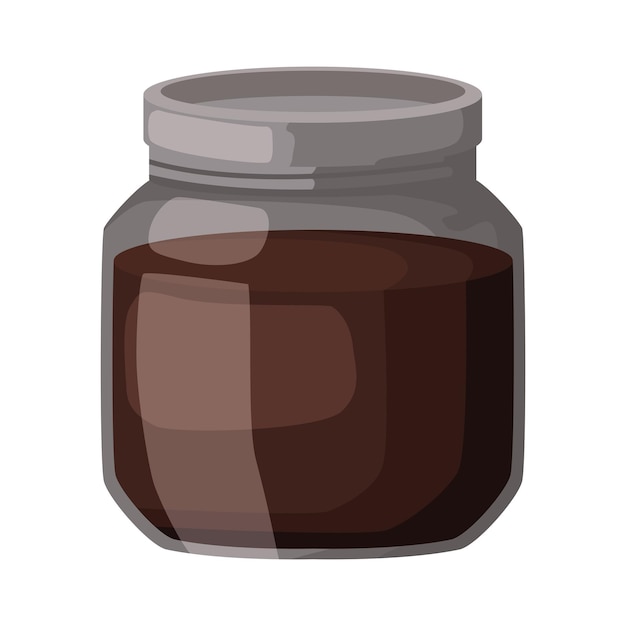 crema de chocolate en un icono de frasco aislado