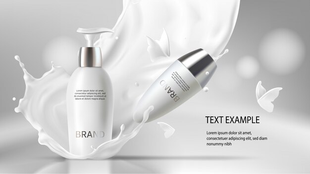 Crema cosmética realista vector