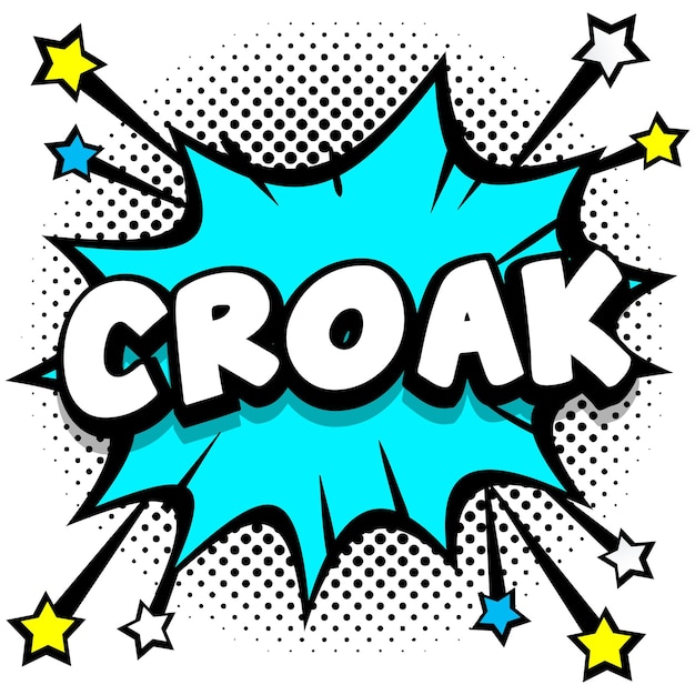 Croak pop art comic speech bubbles libro efectos de sonido