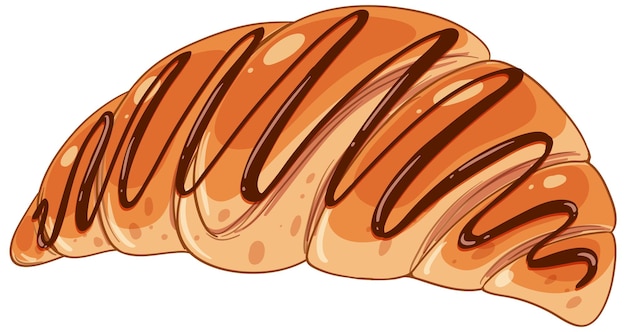 Croissant de chocolate francés delicioso aislado