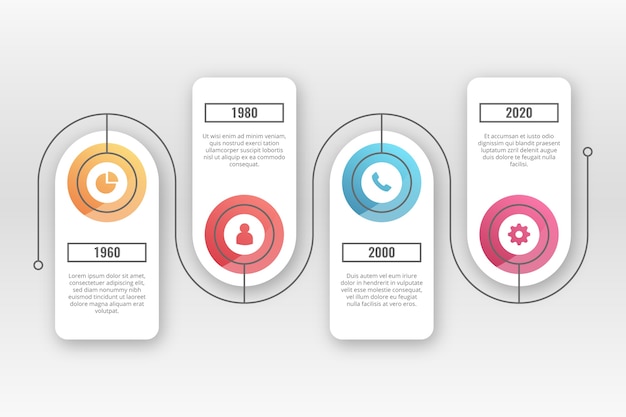 Cronología realista brillante infografía