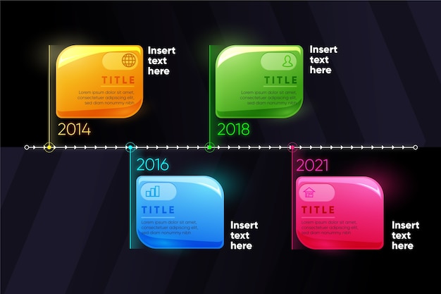 Cronología realista brillante infografía