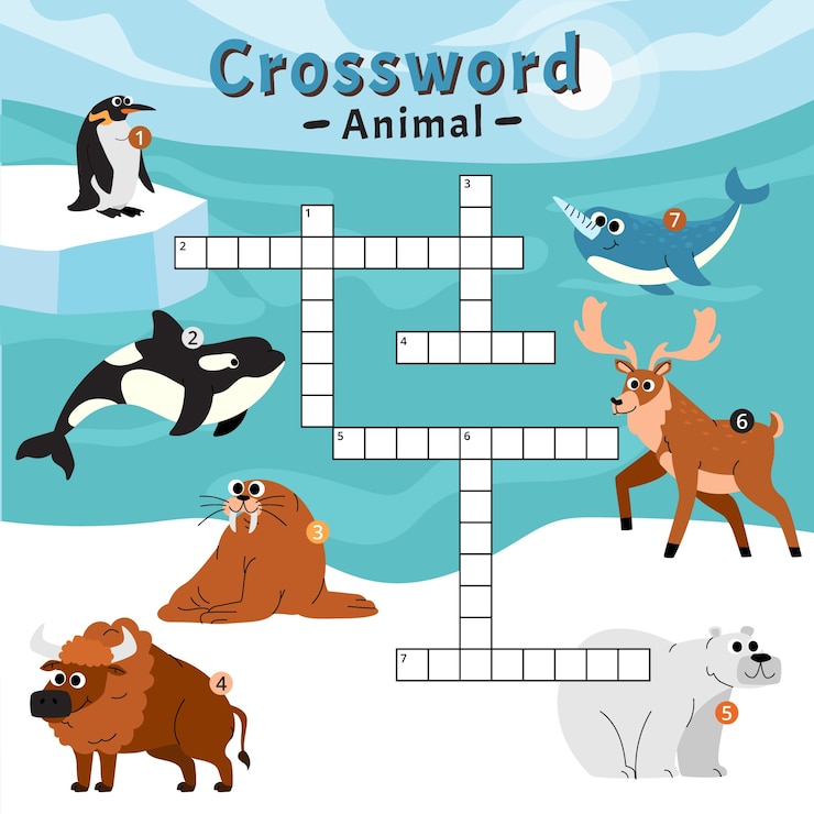 Vector gratuito crucigrama en inglés para niños