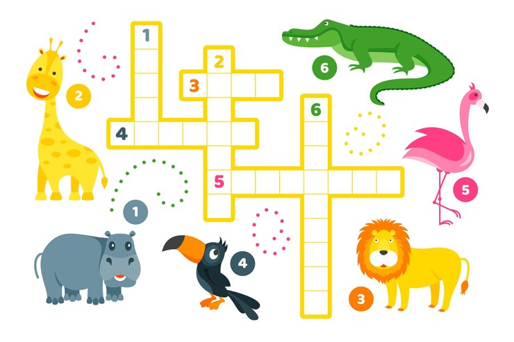 Vector gratuito crucigrama en inglés para niños