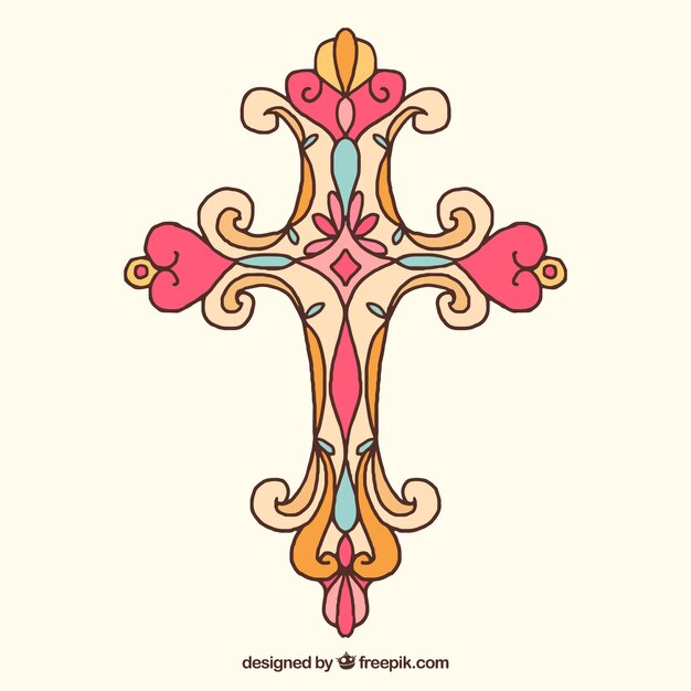 Cruz ornamental hecha a mano 