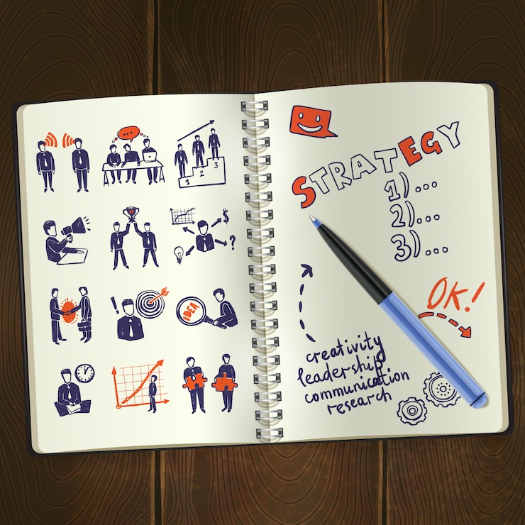 Vector gratuito cuaderno de bocetos de reuniones