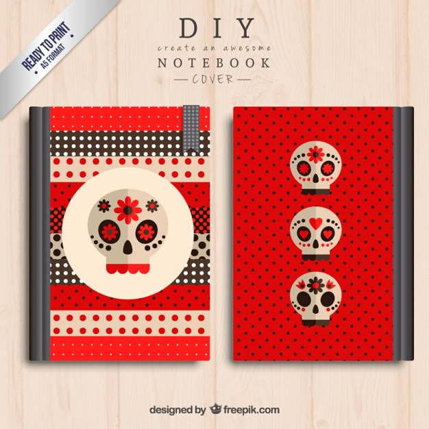 Vector gratuito cuaderno de calavera de azúcar