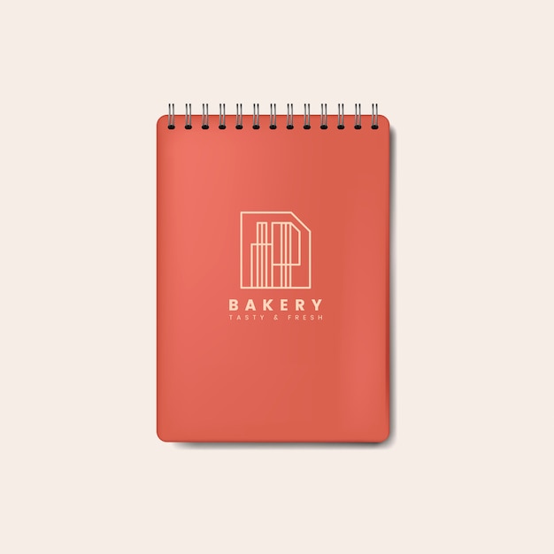 Cuaderno espiral rojo vector aislado maqueta