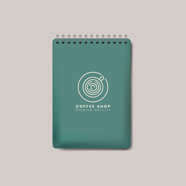 Cuaderno espiral verde vector aislado maqueta