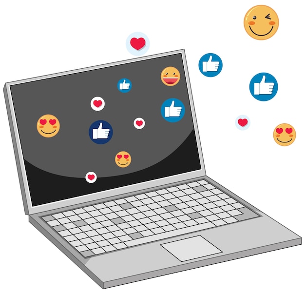 Cuaderno con tema de icono de facebook de redes sociales aislado sobre fondo blanco