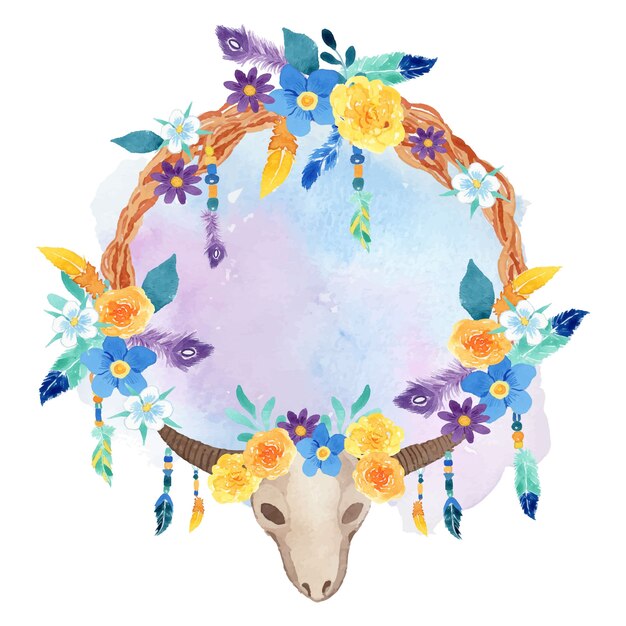 Cuadro acuarela boho