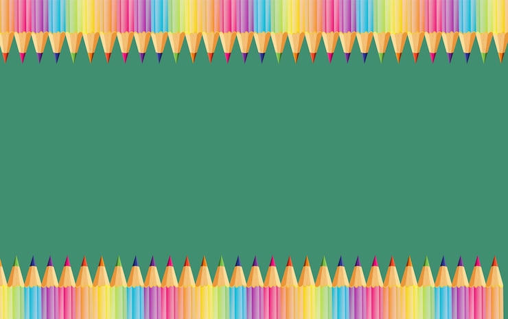 Vector gratuito cuadro de borde de lápiz de colores