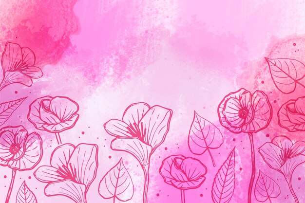 Cuadro de fondo floral abstracto en acuarela