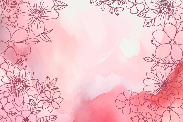 Cuadro de fondo floral abstracto en acuarela