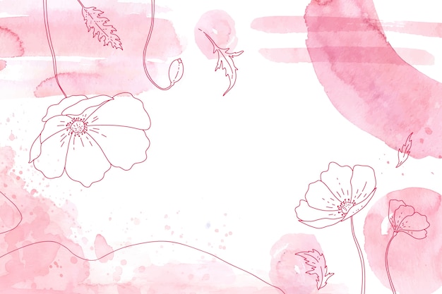 Vector gratuito cuadro de fondo floral abstracto en acuarela