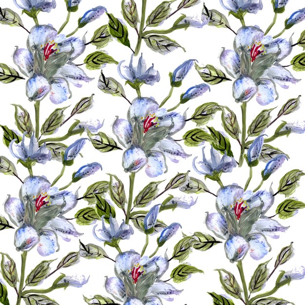 Cuadro de fondo floral en acuarela