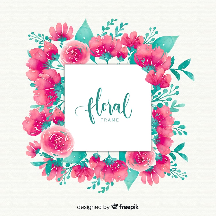 Vector gratuito cuadro de fondo floral en acuarela